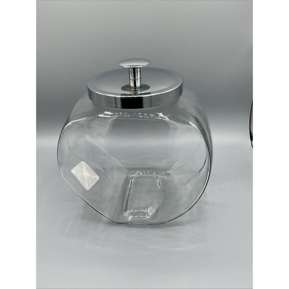 Glass penny candy Cookie TILT jar 1 Gallon ANCHOR HOCKING Canister w/ Metal Lid - Picture 5 of 13
